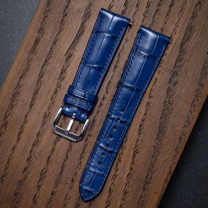 Bracelet de montre en cuir d'alligator véritable avec grain naturel authentique pour la fabrication et la finition de montres de luxe - Product Image 6