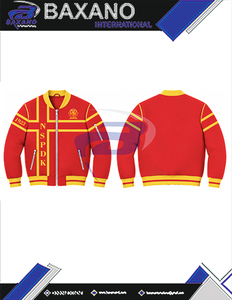 เสื้อแจ็คเก็ตวาร์ซิตี้สำหรับผู้หญิง NSPDK สีเหลือง ปักตัวอักษรกรีก ซิปด้านหน้า สไตล์พรีปปี้ คอปกและปลายแขนเสื้อแบบ Letterman - Product Image 6