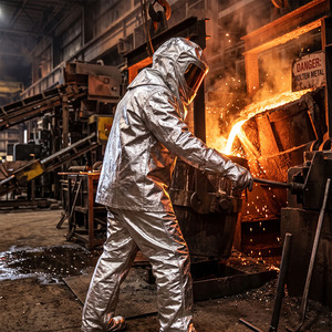 Guantes de Seguridad de Trabajo Resistentes al Fuego y Antiestáticos para Hombre, Certificados CE, Cómodos, de Tela de Aramida Para Gard Aluminizada - Product Image 6