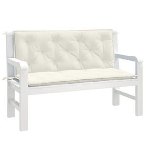 Cojín para Banco de Jardín 100% Poliéster Melange Crema, 47.2x19.7x2.8 Pulgadas, Cojines y Almohadas para Exteriores - Product Image 1