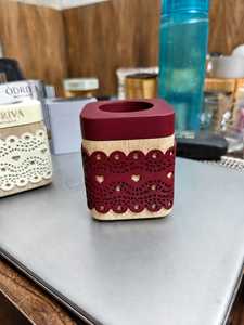 Modern Design <b>Cream</b> Color Wooden Incense Burner with Fabric <b>Wrap</b> Aromatherapy Diffuser Bamboo Material All-Season Use - Product Image 6