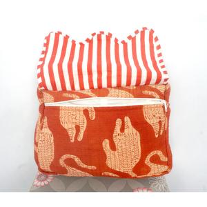 Vintage Fashion Tassel Pattern 100% Cotton Cosmetic Bag Soft Handle Red Zipper Closure Eco-Friendly Multi-Function Makeup - Product Image 2