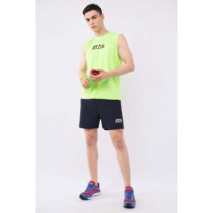 Camiseta Deportiva sin Mangas para Hombre STAG Iconic, Cuello Redondo, Color Verde Neón, Transpirable, Ligera, para Entrenamiento de Verano - Product Image 4