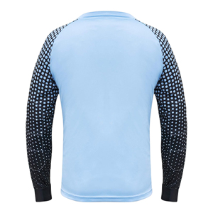 เสื้อผู้รักษาประตูแบบยูนิเซ็กซ์ แขนยาว บุฟองน้ำ สีฟ้าอ่อน ลายจุดที่แขน คอวี ระบายเหงื่อได้ดี ชุดกีฬาแขนยาว - Product Image 2