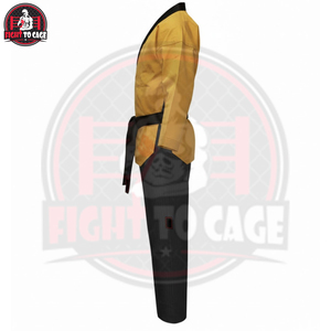 Uniforme de BJJ de Primera Calidad, Cómodo y Moderno, Color Mostaza, Negro Estampado, Elástico, Transpirable y Ligero para Entrenamiento - Product Image 3