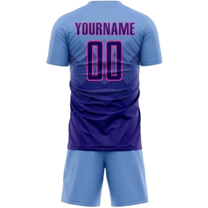 Ensemble de maillots de football personnalisés pour hommes - Respirant, antibactérien, manches courtes, kit uniforme de football, taille élastique, 100% polyester - Product Image 5