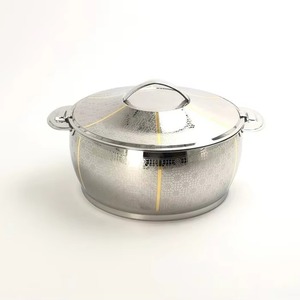 Cacerola con forma de olla, acabado plateado, con tapa redonda, perfecta para uso doméstico, catering y eventos de servicio de comida, procedente de la India. - Product Image 3
