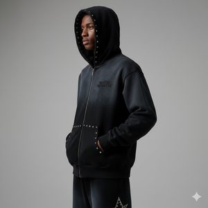 Conjunto de Sudadera con Cremallera y Pedrería Ranzia, Chándal con Pedrería Tallas Grandes Ranzia, Sudadera con Cremallera Completa y Pantalones Deportivos con Pedrería Ranzia - Product Image 2