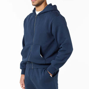 Survêtement Relexad Fit à ourlet ouvert, sweat à capuche zippé intégral Midnight, doublure polaire 300 GSM en coton, pour homme - Product Image 3