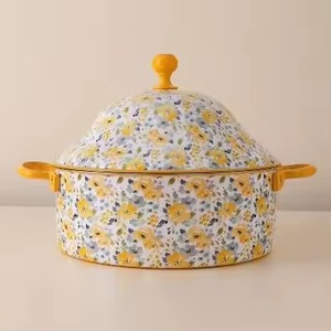 Plat de service isotherme décoratif en acier inoxydable durable avec couvercle, motif floral, pour ragoût et conservation des aliments - Product Image 5