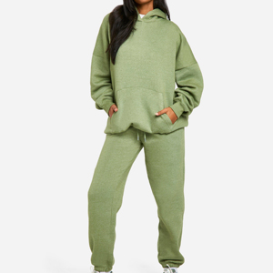 Women's Autumn Winter Breathable Casual Oversized Two-Piece <b>Tracksuit</b> Customizable Logo Hooded Design Polyester/Cotton Material - Product Image 4