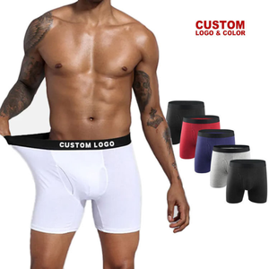 Calzoncillos bóxer de punto de cintura alta para hombre, de tela personalizada, de alta calidad, transpirables, ecológicos, cómodos, para exportación. - Product Image 2