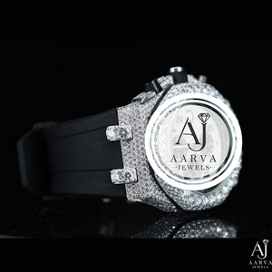 Diamond Inlay <b>Automatic</b> Mechanical Tourbillon <b>Chronograph</b> Watch Sapphire Crystal Stainless Steel Case Rubber Black Strap Luxury - Product Image 1