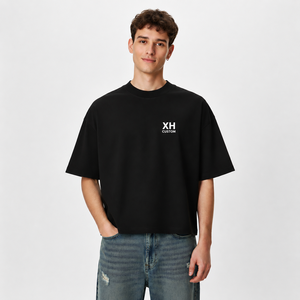 260GSM Heavy <b>Weight</b> Cotton Oversized T Shirt Men Boxy Fit Streetwear Washed Tee 100% Cotton <b>Blank</b> T Shirt Custom OEM Manufacture - Product Image 1