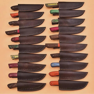 Couteau de camping Damas artisanal de qualité supérieure, neuf, de qualité industrielle - 10 pouces, garantie 3 ans, manche en bois et cuir - Product Image 4