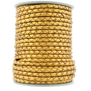 Cordons en cuir tressé ronds de qualité supérieure, couleur or métallique, tailles 3 mm, 4 mm, 5 mm, pour poignées de sacs, fabrication de bijoux, bracelets fantaisie - Product Image 1
