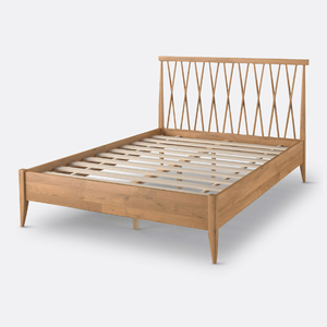 Cama de Plataforma de Madera Nórdica Contemporánea, Muebles de Dormitorio de Roble Macizo con Diseño Moderno y Minimalista - Product Image 5