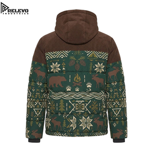 Chaqueta Acolchada de Invierno para Hombre con Estampado Gráfico OEM de Alta Calidad, Chaqueta con Capucha y Cremallera Completa, Totalmente Personalizable - Product Image 2