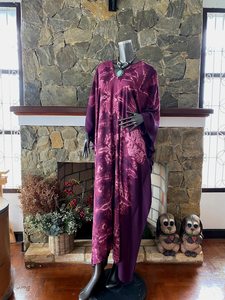 Vestido Caftán de Rayón con Estampado Shibori Abstracto, Talla Grande, Corte Holgado y Fluido, para Playa - Product Image 3