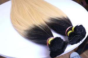 Extensiones de cabello con nano anillos, lisas, rubio ceniza con reflejos. # Mezcla 8/60/613) Color marrón de calidad premium al por mayor - Product Image 3