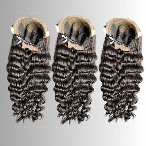Perruque de cheveux ondulés profonds lâches pour les femmes sans mélange Extensions de cheveux Bundles couleur noire naturelle Super longue longueur pleine épaisseur - Product Image 4
