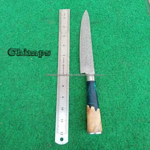 Cuchillos de Cocina Ecológicos Forjados a Mano, Mango de Madera de Olivo y Resina, Acero de Damasco, Cuchillo de Chef de Alta Calidad, Venta al Por Mayor, Pakistán - Product Image 3