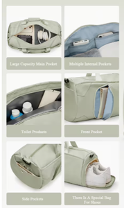 Sac de sport en velours côtelé PROFIT SPORTS, durable, avec fermeture éclair, sangle réglable, grande capacité, compartiments séparés, idéal pour la gym, le sport et les voyages - Product Image 2