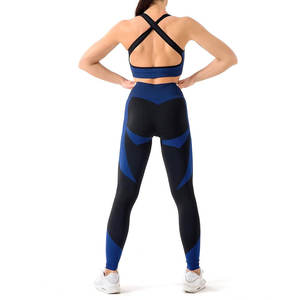 Conjunto de Yoga Sostenible de Alta Elasticidad sin Costuras de 2 Piezas para Mujer, Ropa Deportiva, Leggings de Cintura Alta, Conjunto de Leggings para Gimnasio, Ropa Deportiva a Prueba de Sentadillas - Product Image 2