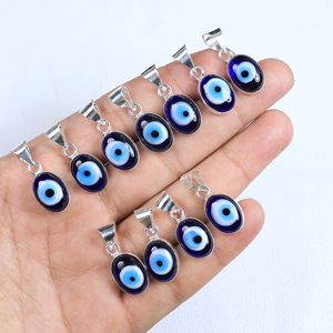 เครื่องประดับแฟชั่นขายส่งแบบใหม่ล่าสุด เงินแท้ 925 จี้รูปตาปีศาจทรงรีเล็ก สำหรับทำสร้อยคอ ผู้ผลิต - Product Image 6
