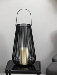 Modern Black Wire Metal <b>Candle</b> <b>Lantern</b>-Handmade Eco-Friendly Durable Tapered Hanging Pillar <b>Candle</b> <b>Holder</b> for Home Outdoor - Product Image 3