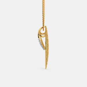 Collier pendentif en or jaune géométrique en forme de goutte d'eau avec diamant de laboratoire - Product Image 6