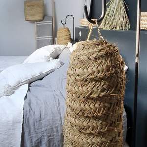 Abat-jour en jonc de mer fait main de haute qualité, couvercle de lampe tissé naturel pour décoration rustique de la maison - Product Image 2