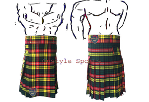 สินค้าขายดี ผ้ากิ๊ตส์ลายสก็อตทันสมัยสำหรับผู้ชาย ผ้ากิ๊ตส์อเนกประสงค์แบบหนา พร้อมกระเป๋าคาร์โก้และสายรัดปรับได้ - Product Image 1