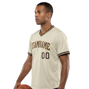 Maillot de baseball personnalisé pour homme, col en V, impression du nom et du numéro de l'équipe, polyester respirant, manches courtes, coupe classique, toutes saisons - Product Image 4
