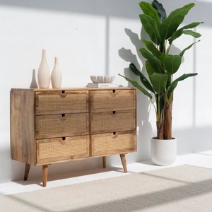 Aparador de Ratán Vandana Arista Sereno con Seis Cajones para Interiores y Exteriores Modernos y Elegantes - Product Image 3