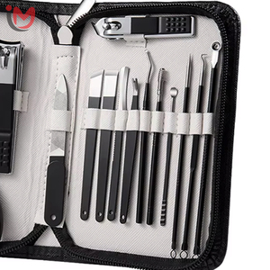 5 in 1 Stainless Steel <b>Professional</b> Pedicure <b>Kit</b> with <b>Nail</b> Scissors & Clippers Luxurious Black Leather Case - Product Image 4
