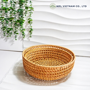 Panier de rangement en rotin naturel MPL, bol rond tissé à la main, style traditionnel, écologique, plateau organisateur multi-usages - Product Image 4