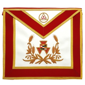 Delantal de Capítulo del Arco Real de Alto Sacerdote, Bordado en Rojo y Dorado, Regalia Masónica, Delantal Ceremonial Masónico del Arco Real - Product Image 1