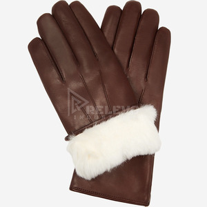 Gants en cuir de mouton de qualité supérieure, mitaines en cuir véritable doux, chauds pour l'hiver, mode motard, prix bas - Product Image 1