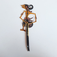Marionnette Wayang Kulit en cuir indonésien artisanale, décoration de table traditionnelle javanaise, objet ethnique, souvenir