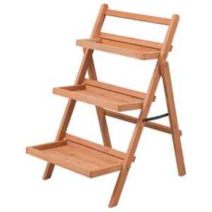 Support à plantes en bois rustique à plusieurs niveaux, étagères pour plantes d'intérieur et d'extérieur, support de présentation pour pots de fleurs, décoration vintage pour la maison - Product Image 3