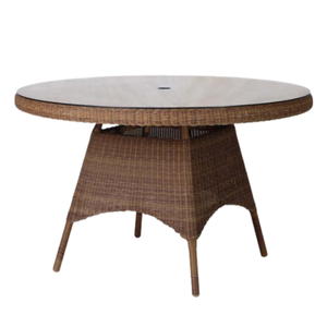 Premium Quality <b>Round</b> Rattan Dining <b>Table</b> Home <b>Outdoor</b> Patio Garden Furniture Umbrella Hole 4 Seater Woven Wood Rattan <b>Table</b> - Product Image 1