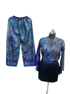 Ensemble de shorts en soie 100% tricotée à la main, écologiques, vintage, patchwork floral, avec cordon de serrage, pour femmes, style bohème, pour tous les jours, été - Product Image 4