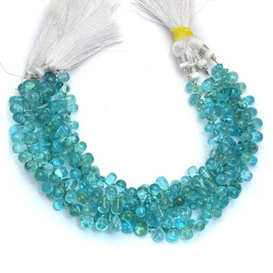 Cuentas de Apatita Celestial AAA+ de 7mm-10mm, Cuentas Briolette Lisas en Forma de Lágrima, Apatita Celestial Azul Natural, Piedras Preciosas Semipreciosas para Joyería - Product Image 2