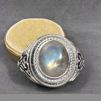 Bague en argent plaqué argent pour femme avec pierre de lune arc-en-ciel, bague en argent sterling 925, bagues en pierres précieuses faites à la main, bijoux en gros pour femmes