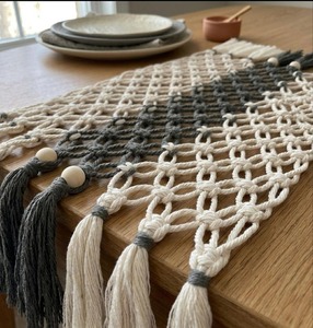 Beautiful Macrame Placemats for <b>Dinner</b> Plates Plant Pots Table Cover Boho Dining Table Decor and Home Styling From India - Product Image 3