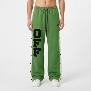 <b>Men</b> Oversized Side Button Fleece Sweatpants Heavyweight <b>Loose</b> Fit Casual <b>Joggers</b> Wholesale Custom <b>Men</b> Side Button <b>Men's</b> Pants - Product Image 5