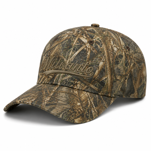 Casquette de baseball camouflage brodée avec logo personnalisé |   Casquette de camouflage 6 panneaux pour la chasse, la pêche et la randonnée |   Casquette Premium Streetwear - Product Image 1
