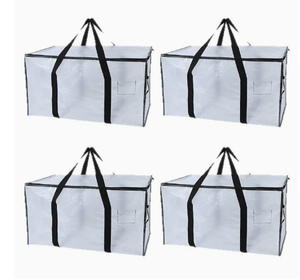Clear PE Storage Duffel Bag Foldable Large Capacity Zipper Organizer Tote for <b>Moving</b> Clothes <b>Blankets</b> - Product Image 1