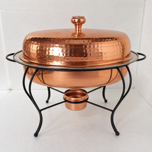 Hammered <b>Copper</b> Chafing Dish with Lid Buffet Food Warmer Hotel Catering Serving Set Restaurant Banquet OEM ODM Custom Manufactur - Product Image 2